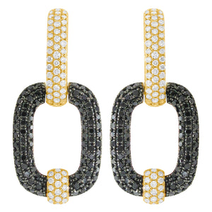 14K GOLD BLACK AND WHITE DIAMOND TIANA EARRINGS