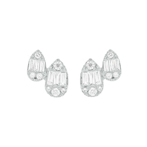 14K GOLD DIAMOND SHELLY STUDS