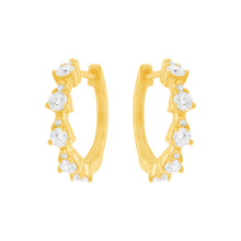 14K GOLD DIAMOND NAVAH MINI HOOPS