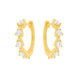 14K GOLD DIAMOND NAVAH MINI HOOPS