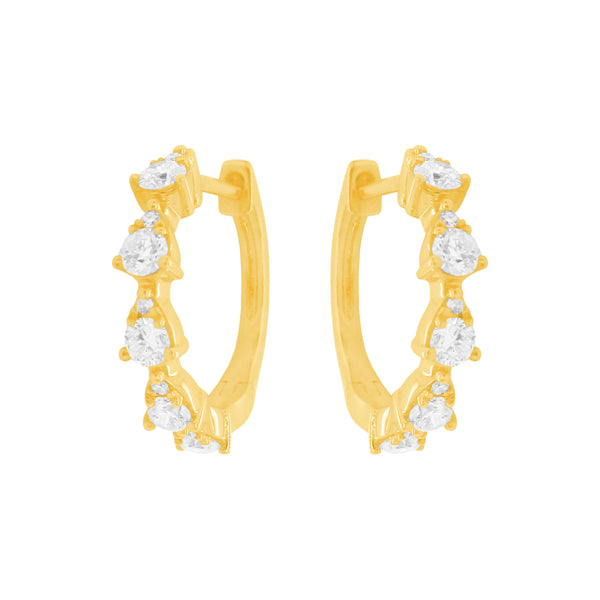 14K GOLD DIAMOND NAVAH MINI HOOPS