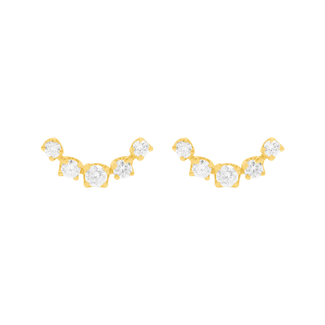 14K GOLD DIAMOND TIA STUDS