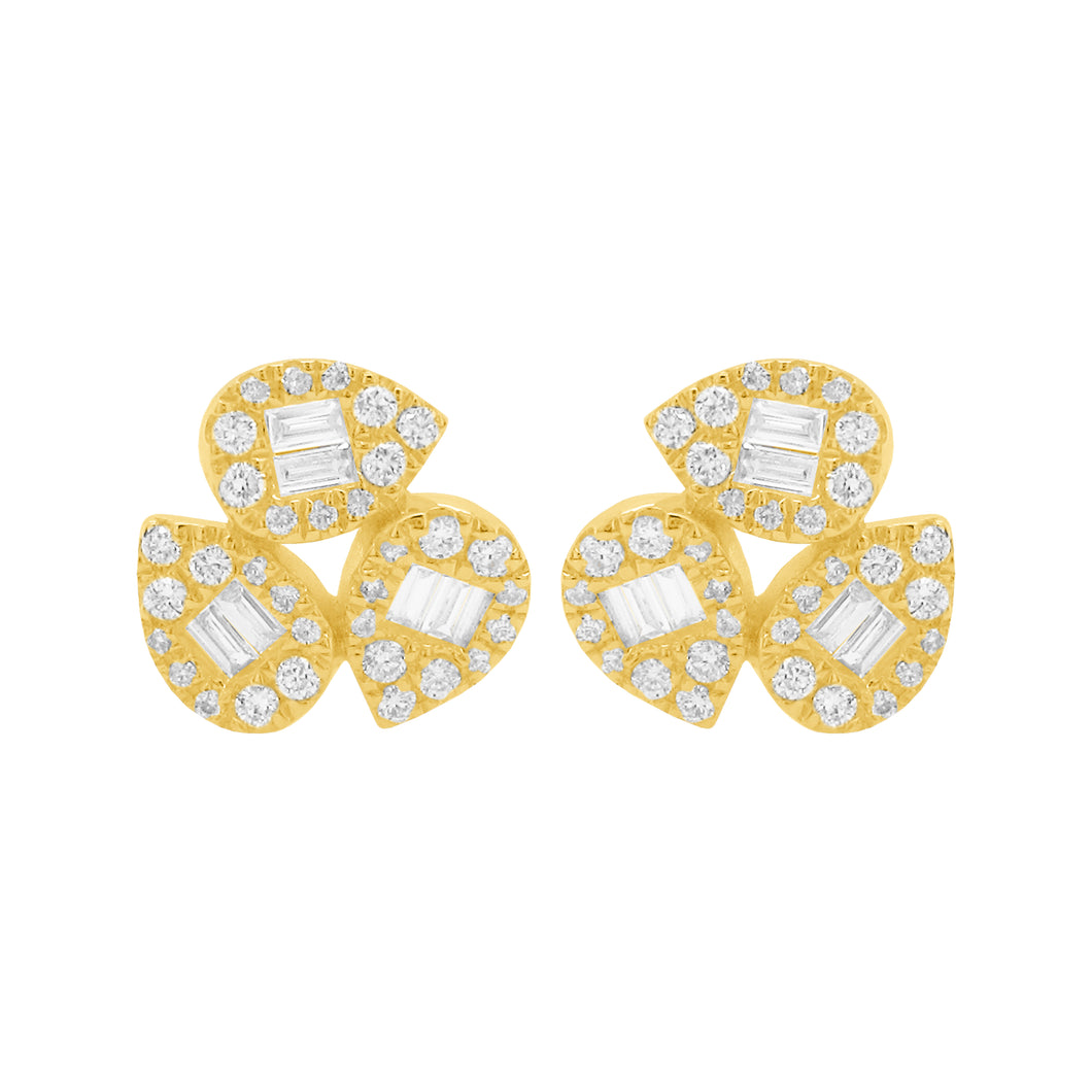 14K GOLD DIAMOND JULIA STUDS