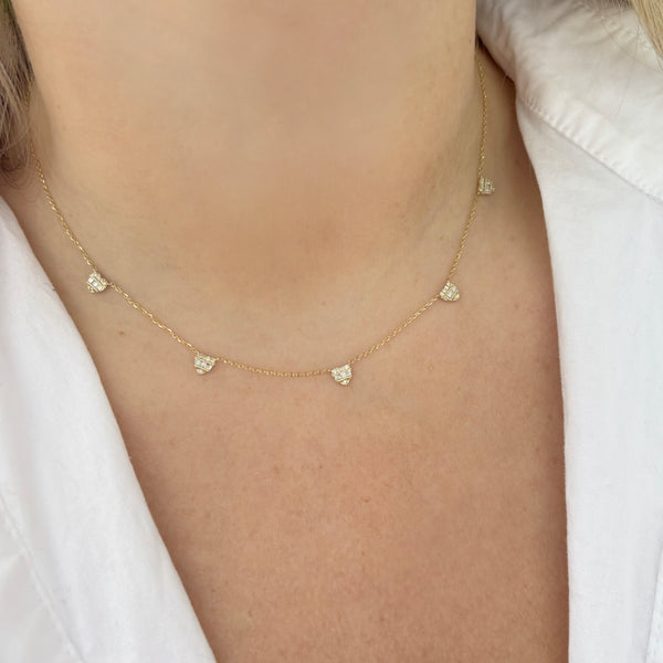 14K GOLD DIAMOND FELICIA HEART NECKLACE