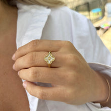 14K GOLD DIAMOND MAGGIE CLOVER RING