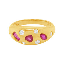 14K GOLD DIAMOND RUBY CALLIE RING