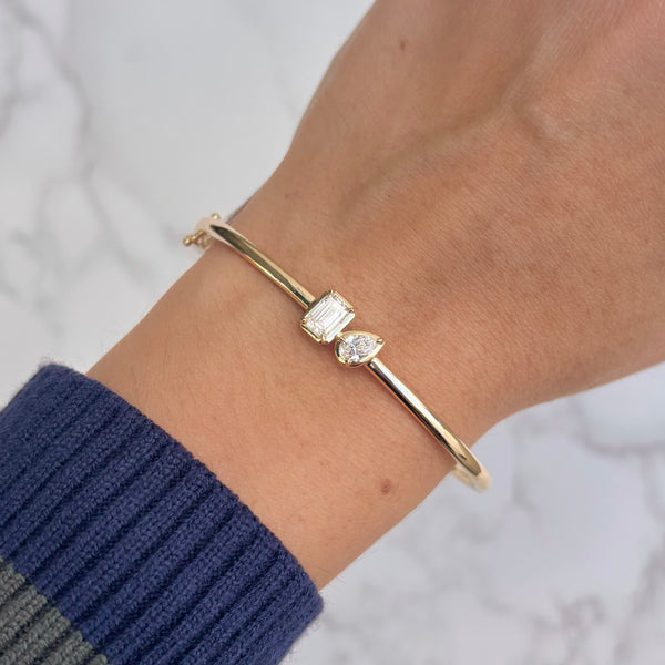 14K GOLD LAB GROWN DIAMOND STELLA BANGLE