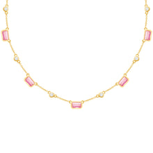 14K GOLD DIAMOND PINK SAPPHIRE DELILAH NECKLACE