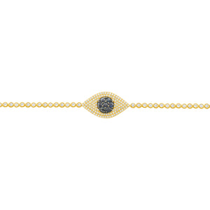 14K GOLD DIAMOND SAPPHIRE OLIVIA EYE BRACELET