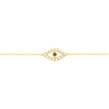 14K GOLD DIAMOND SAPPHIRE EVA EYE BRACELET