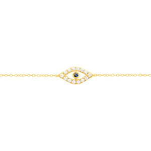 14K GOLD DIAMOND SAPPHIRE EVA EYE BRACELET