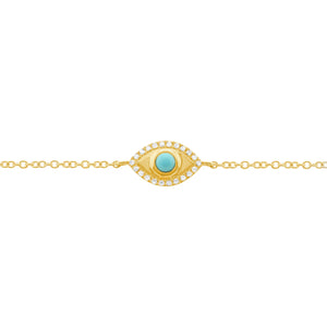 14K GOLD DIAMOND TURQUOISE MIMI EYE BRACELET