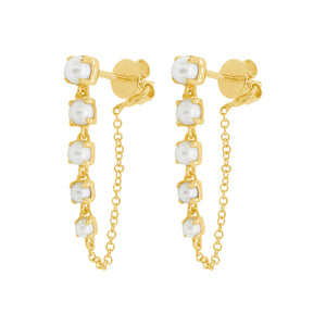 14K GOLD PEARL SANDRA EARRINGS