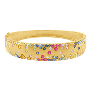 14K GOLD DIAMOND MULTICOLOR SAPPHIRE BRIA CONFETTI BANGLE