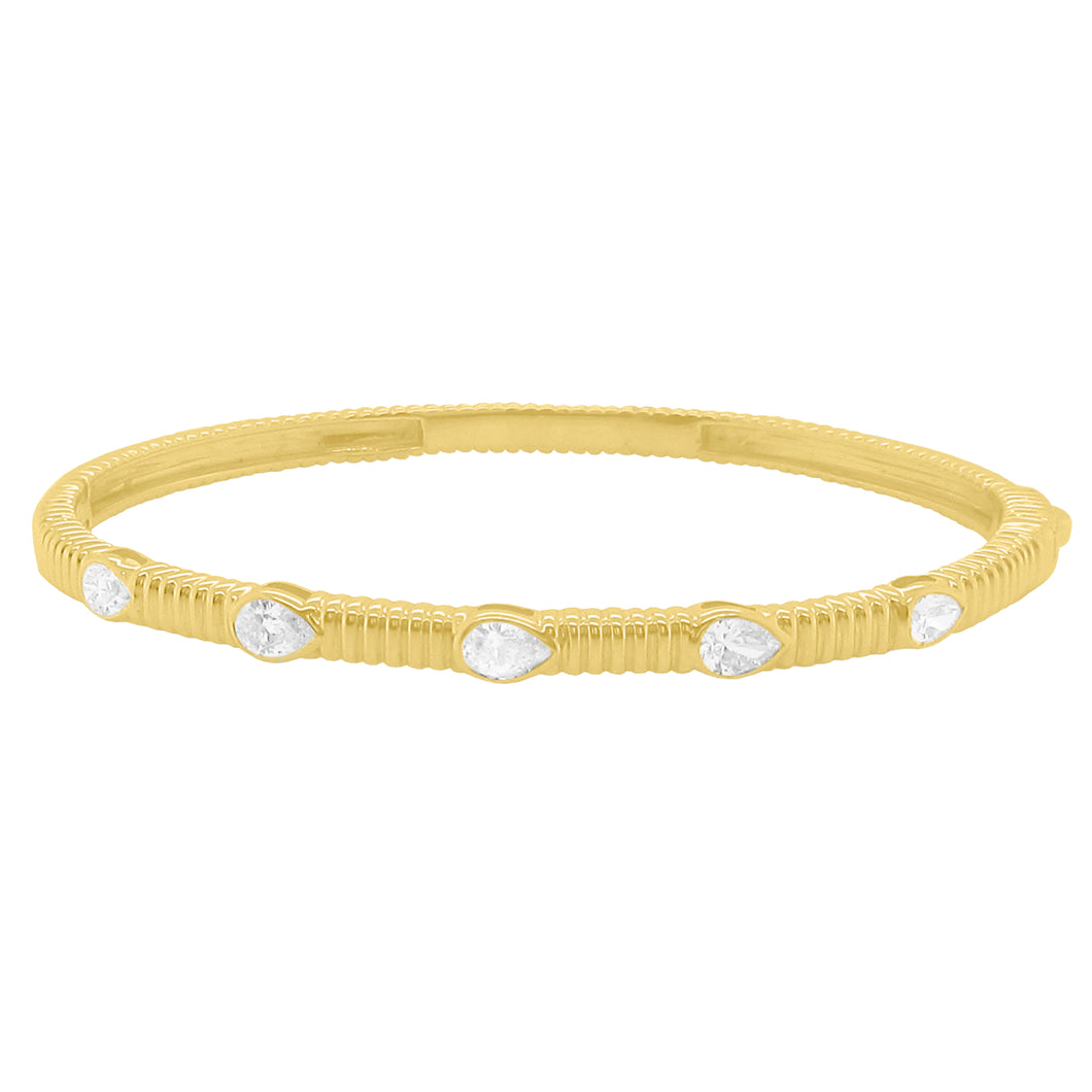 14K GOLD DIAMOND SIERRA PEAR BANGLE