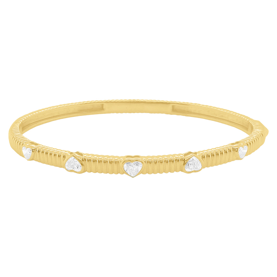 14K GOLD DIAMOND SIERRA HEART BANGLE