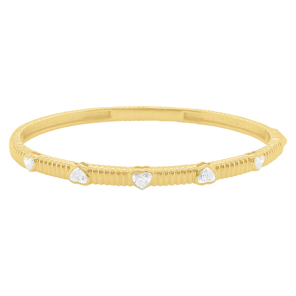 14K GOLD DIAMOND SIERRA HEART BANGLE