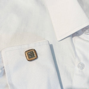 14K GOLD CHAMPAGNE DIAMOND DAVE CUFFLINKS