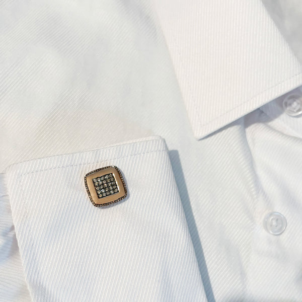 14K GOLD CHAMPAGNE DIAMOND DAVE CUFFLINKS