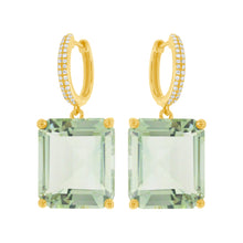 14K GOLD DIAMOND GREEN AMETHYST SARA EARRINGS