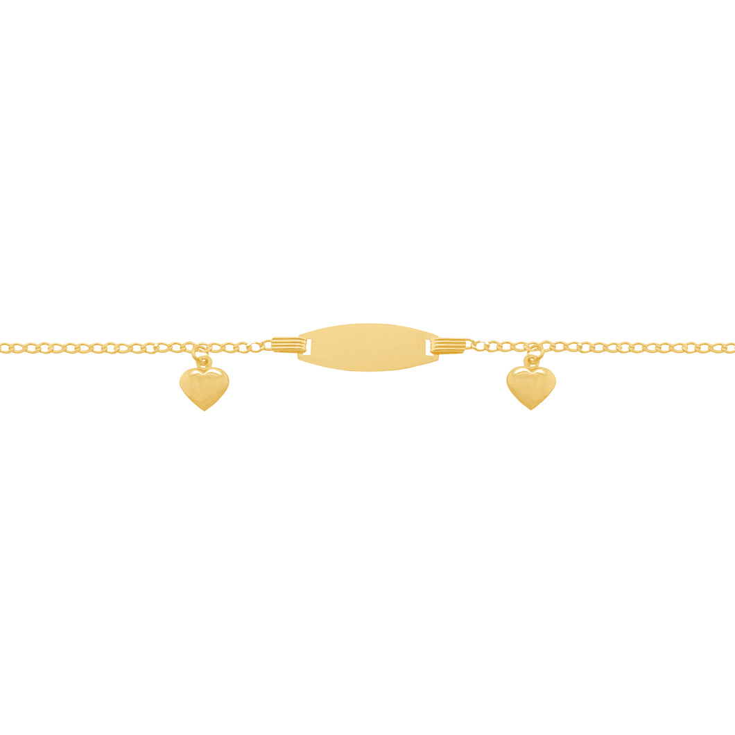 14K GOLD LEAH ENGRAVABLE HEART BABY BRACELET