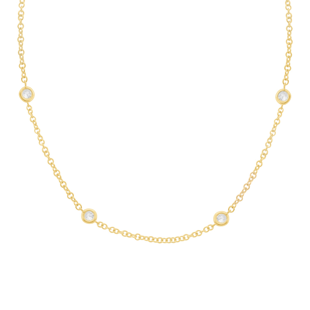 14K GOLD 1.00 CT DIAMONDS BY THE YARD NECKLACE