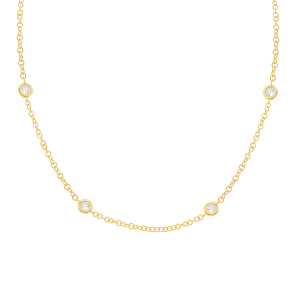 14K GOLD 1.00 CT DIAMONDS BY THE YARD NECKLACE