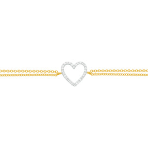 14K GOLD DIAMOND GINA HEART BRACELET