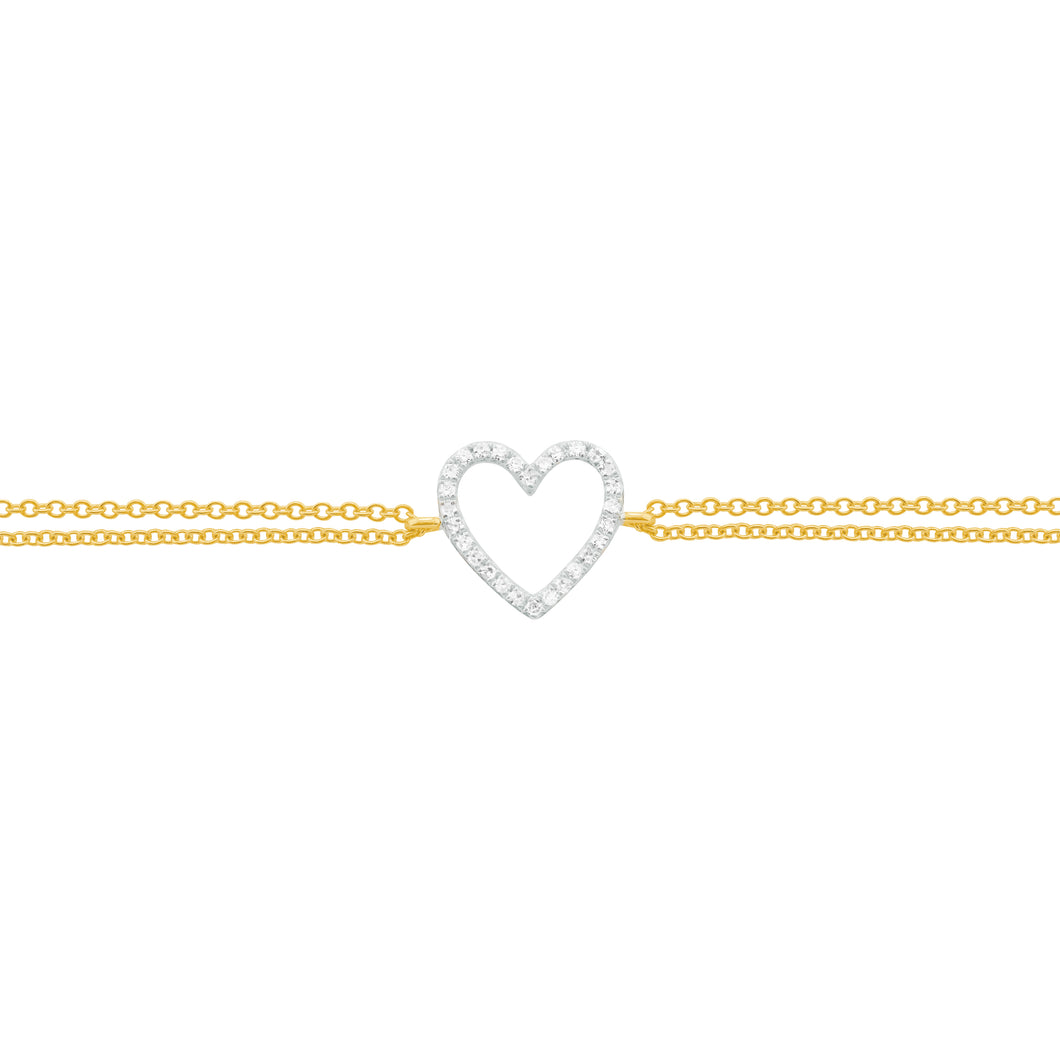 14K GOLD DIAMOND GINA HEART BRACELET