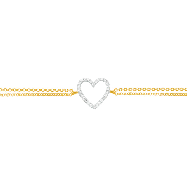 14K GOLD DIAMOND GINA HEART BRACELET