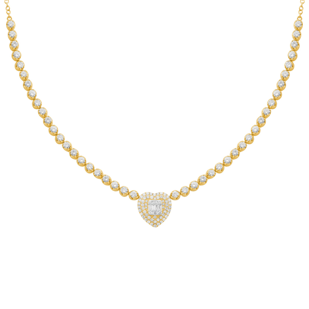 14K GOLD DIAMOND SIERRA HEART NECKLACE