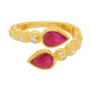 14K GOLD DIAMOND RUBY KENDALL RING