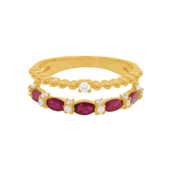 14K GOLD DIAMOND RUBY KYLIE RING