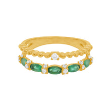 14K GOLD DIAMOND EMERALD KYLIE RING