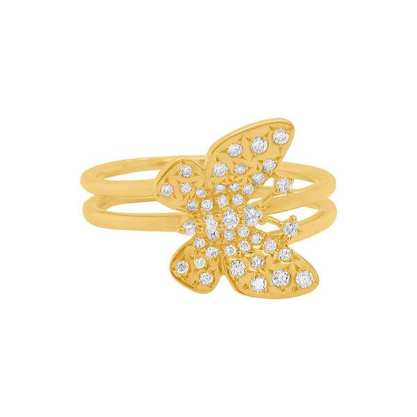 14K GOLD DIAMOND MARY BUTTERFLY RING