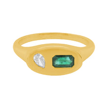 14K GOLD DIAMOND EMERALD SUSIE RING