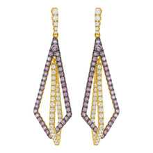 14K GOLD DIAMOND PINK SAPPHIRE MORGAN EARRINGS