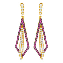 14K GOLD DIAMOND RUBY MORGAN EARRINGS