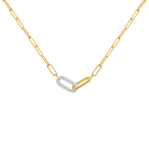 14K GOLD DIAMOND EMMA PAPERCLIP NECKLACE