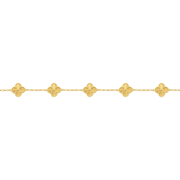 14K GOLD MEDIUM CARLIE CLOVER BRACELET