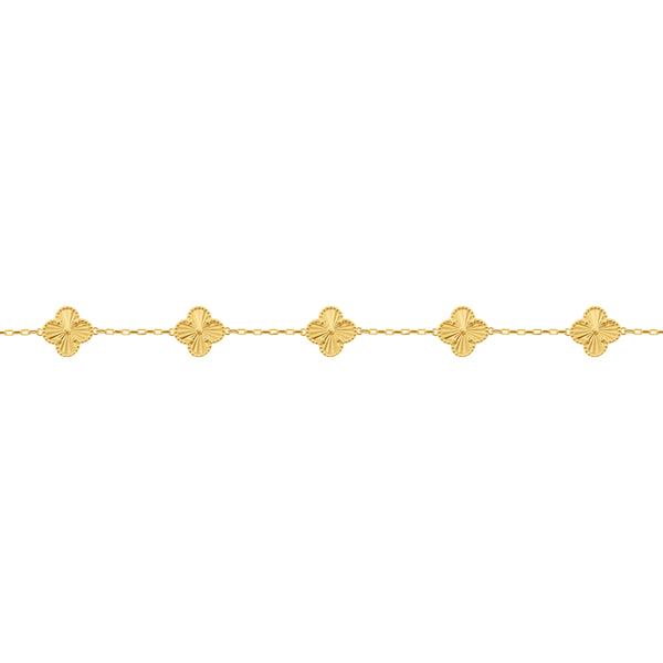 14K GOLD SMALL CARLIE CLOVER BRACELET