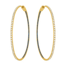 14K GOLD DIAMOND SAPPHIRE MIKA HOOPS