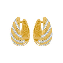 14K TWO-TONE GOLD DIAMOND CASSIE HUGGIES