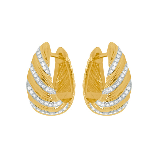 14K TWO-TONE GOLD DIAMOND CASSIE HUGGIES