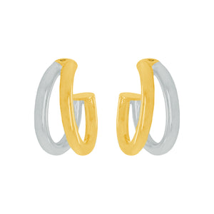 14K TWO-TONE GOLD TALIA MINI HOOPS