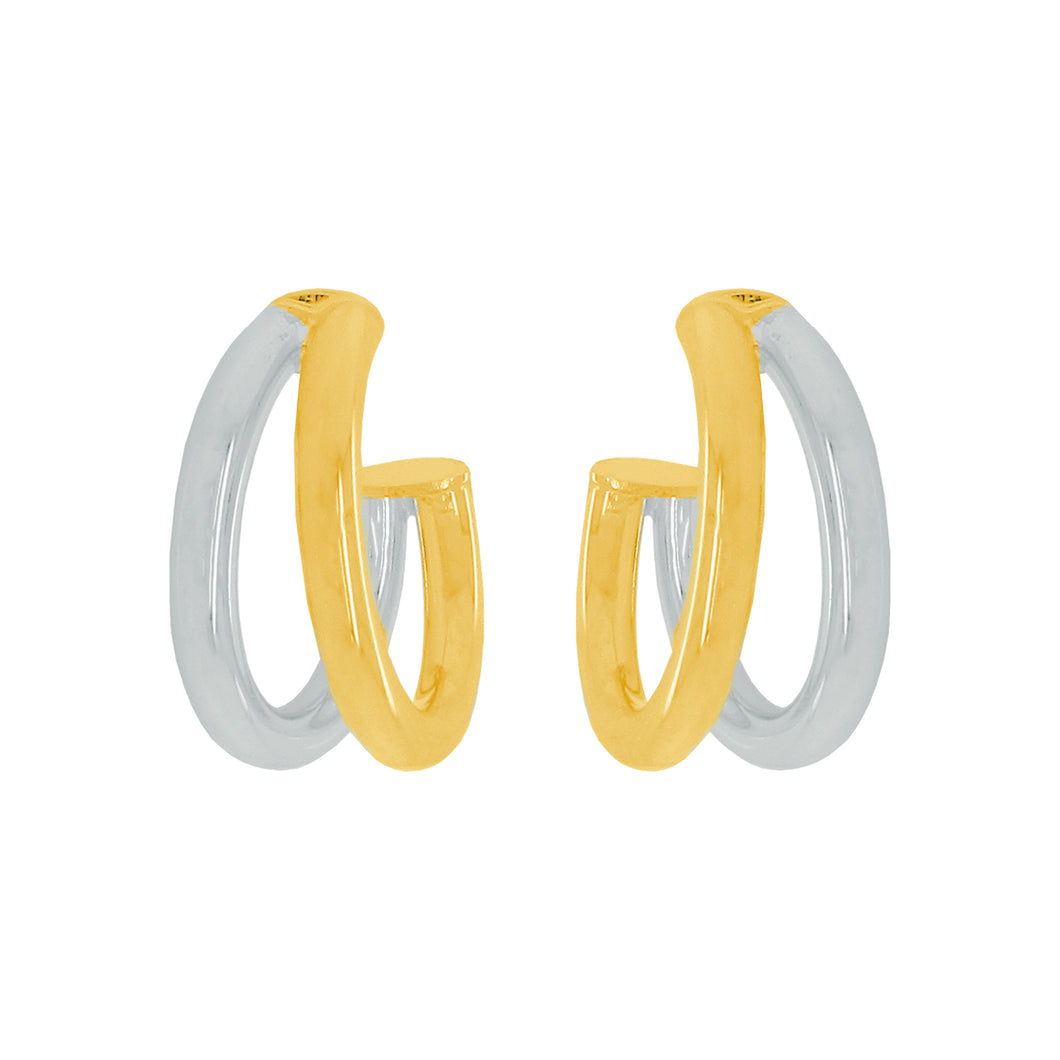 14K TWO-TONE GOLD TALIA MINI HOOPS