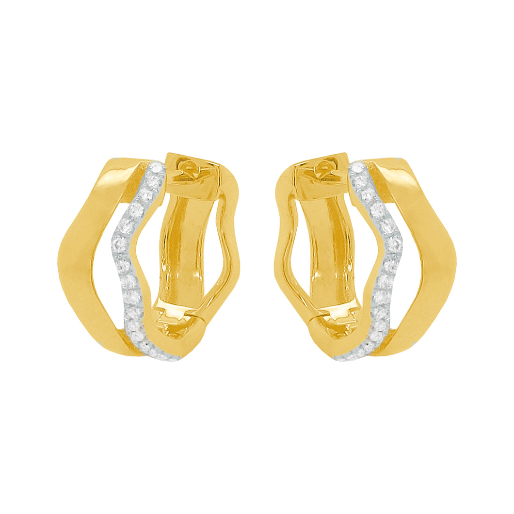 14K GOLD DIAMOND KELLY HUGGIES