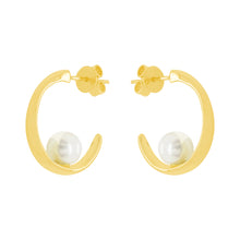 14K GOLD PEARL PIPPA HOOPS