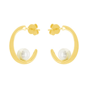 14K GOLD PEARL PIPPA HOOPS