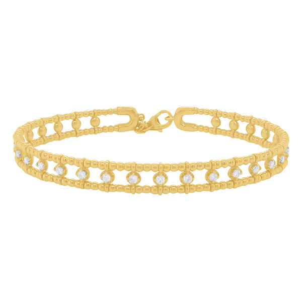 14K GOLD DIAMOND HOLLY FLEXIBLE BANGLE